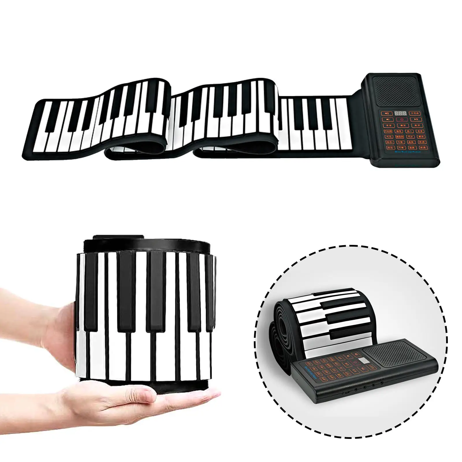 88 Keys Roll up Flexible Piano Travel Piano Silicone Electronic for Kids for Home Gifts Holiday Gift Children Adults