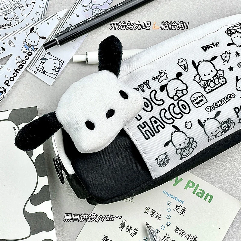 Kawaii Sanrio Pencil Case Anime Pochacco Children Toys Storage Cartoon Girls Study Bag Fashion Women Plush Bas Christmas Gifts