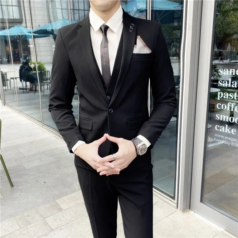 

Boutique (Blazer + Vest + Trousers) Italian Style Elegant and Fashionable Business Gentleman A Variety of Formal 3-piece Suits