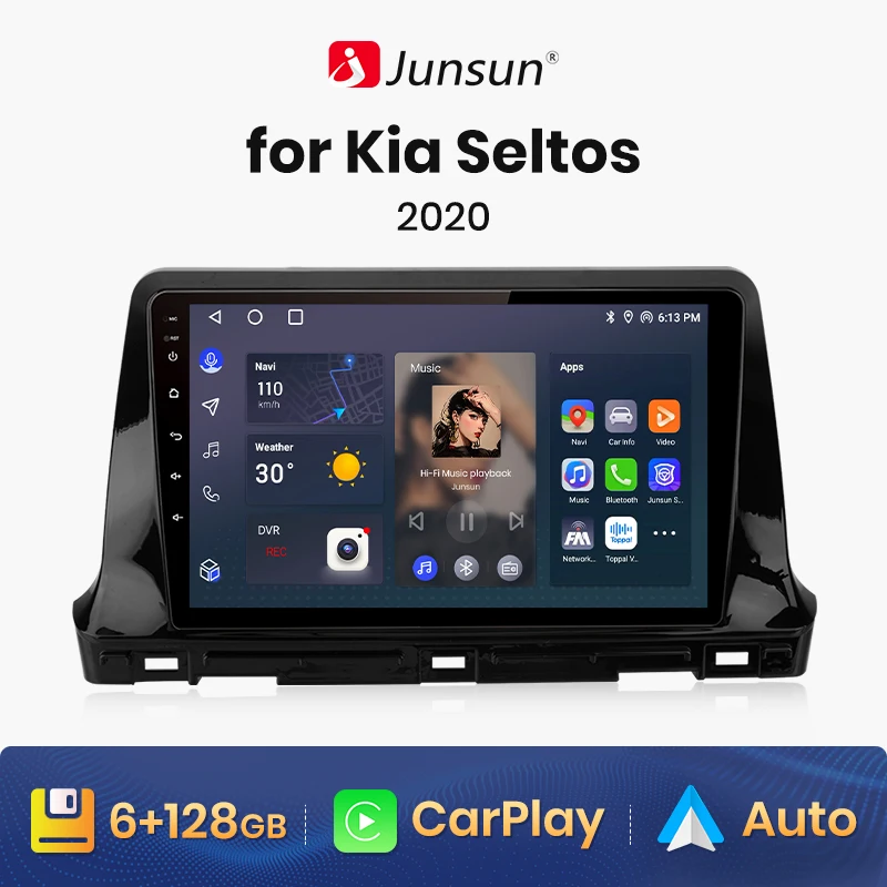 

Автомагнитола Junsun V1 для KIA Seltos 2020, 4G, GPS
