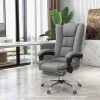 Vinsetto Vibration Massage Office Chair with Heat, Footrest, Gray 2