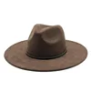 Suede Jazz Fedora Hats for Women Men 9.5cm Large Brim Woolen British French Felt Cap Ladies Elegant Fashion Knight Top Hat