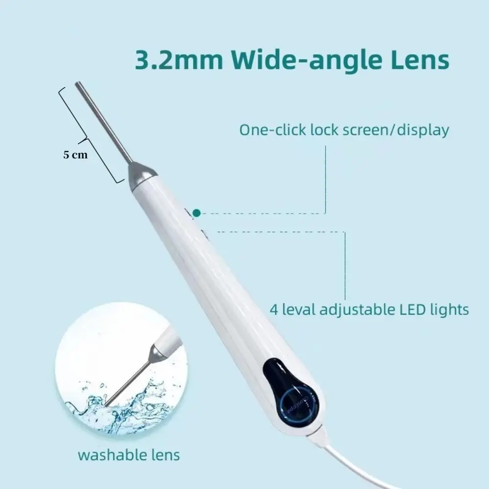 3.2mm 10.1 Inch HD Screen Digital ENT Endoscope Otoscope Ear Scope  Ear Cleaner for clinic, With 3500mAh Rechargeable Battery 4