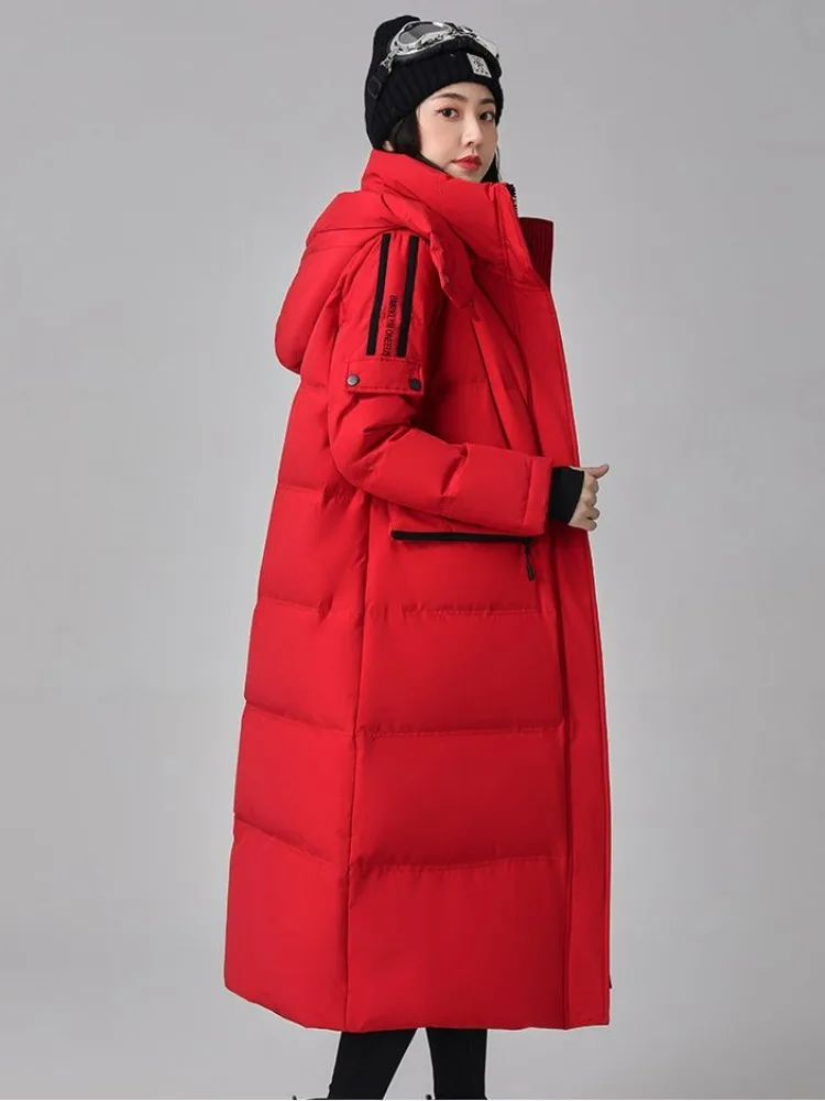 2023 New Warm Parkas Woman Down Winter Jacket Women Xplosion Medium Long Plus Loose Outwear Hooded Brand Coat
