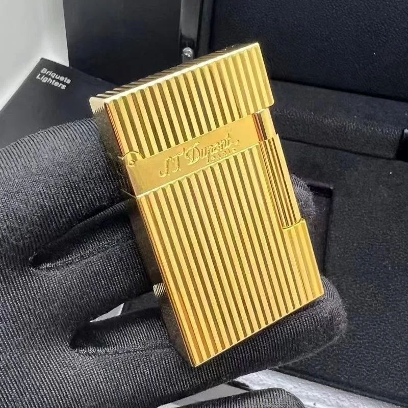 S.T. Dupont L2 Vintage Silver, Collezione Di Accendini A Righe Dorate
