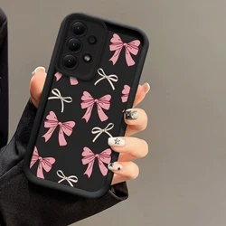Elegant Pink Bow Knot Silicone Soft Phone Cover for Samsung M13 (Black-677)