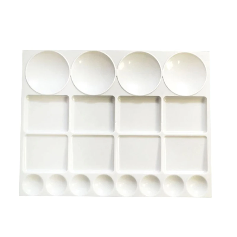 1Pc Oil Paint Water Coloring Palette For Kids Children Adults Art Acrylic Drawing Tray Plastic Pallet Student Stationery paint tray color palette watercolor palette