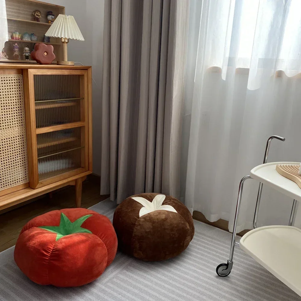 New Mushroom Tomato Cushion Pillows Vegetable Sofa Bay Window Cushion Bedroom Room Decoration Ins Style Cute Little Ornaments 2