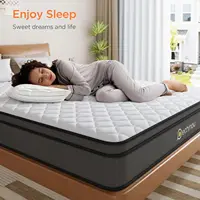 8 INCH Twin Mattress,Twin Size ,Gel Memory and Spring,Soft Hybrid Mattress in a Box for Pressure Relief,Medium Firm Support 1