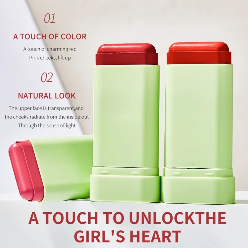 Multi Functional Blush Stick Waterproof Long Lasting Easy Color Delicate Moisture Face Lips Natural Matte Blush Stick