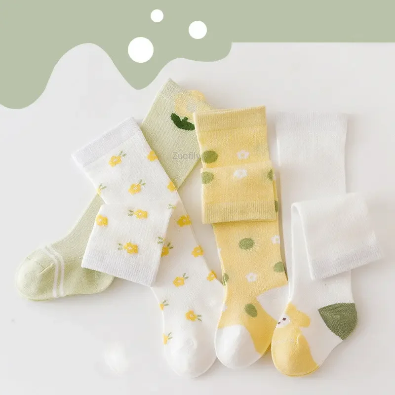 طفل لطيف القطن جوارب طويلة الكرتون الدانتيل الاطفا...
