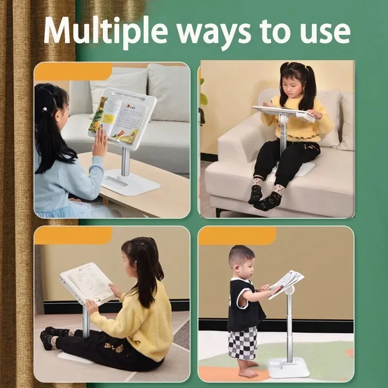 Eary Book Stand For Reading With Kids LED Light Adjustable Height Multifunctional Desktop Laptop Holder With Elastic Paper Clips