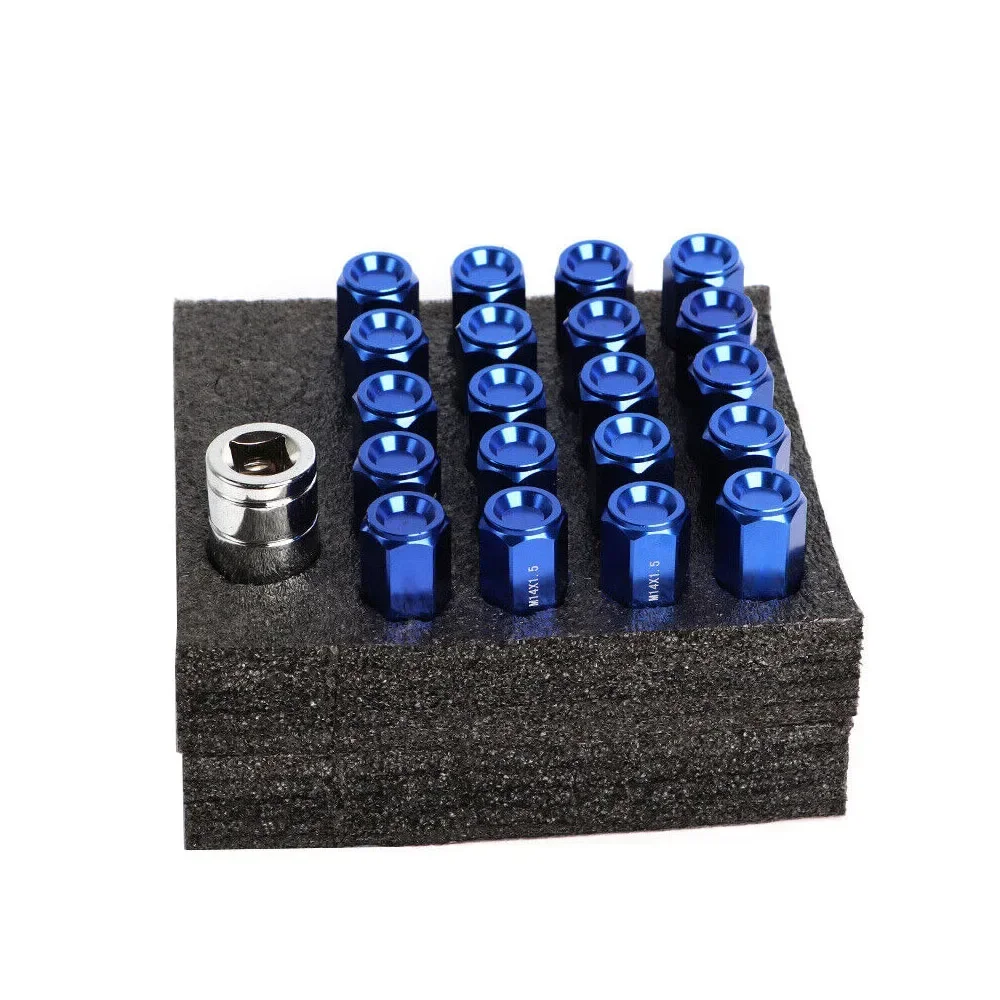 20 Pcs Car Wheel Bolts Nuts Screws M12*1.25 M12*1.5 Steel Taper Cone Lug Nuts With Caps For Bolts & Sleeve Universal Auto Parts