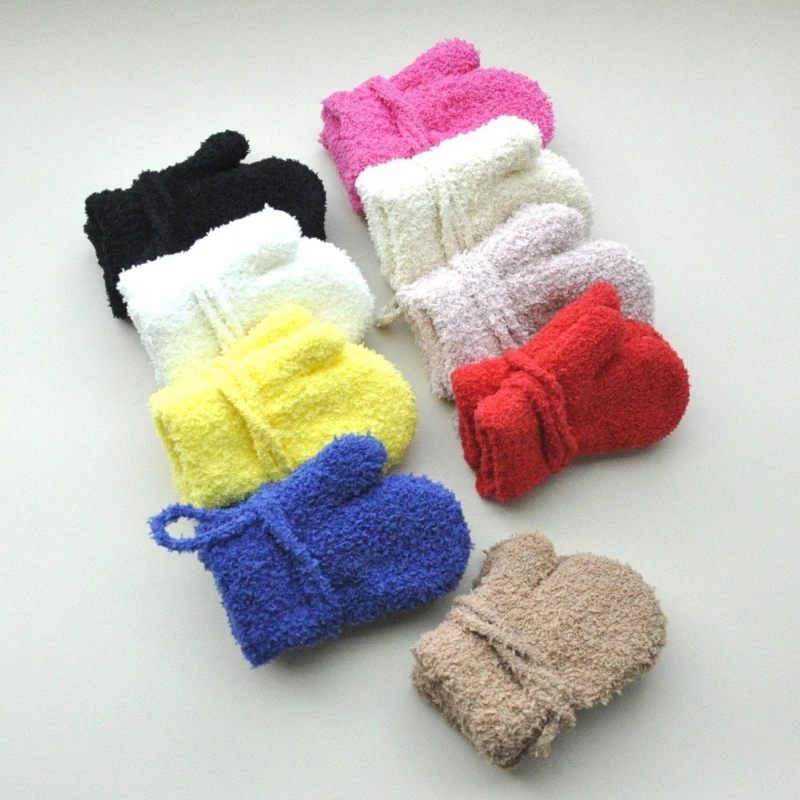 Baby Warm Gloves for 1-3 Years Kids Soft Breathable Mittens Thick Full Finger Gloves Solid Color Gift for Boys and Girls A2UB 3