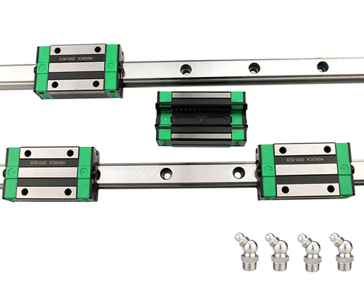 Linear Guide Rail 2 X HGR 20-2000mm Linear Slide Rail + 4 X Bearing Blocks Linear Guideway Rail for DIY CNC Routers Lathes Mills