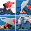 Large 2-in-1 Kids Tool Bench Set with Saw Screw Miter Pretend Play Construction Workbench Toys Education Toy for Boys & Girls 5