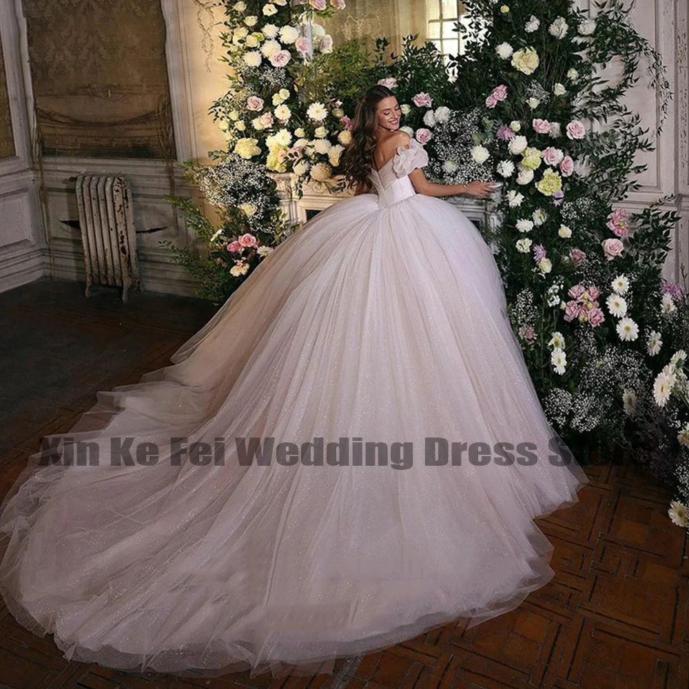 2023 luxusní bohémský kněžna svatební šaty lesklý dámská sexy milenka a-line tyl svatební gowns róba de mariée vestidos