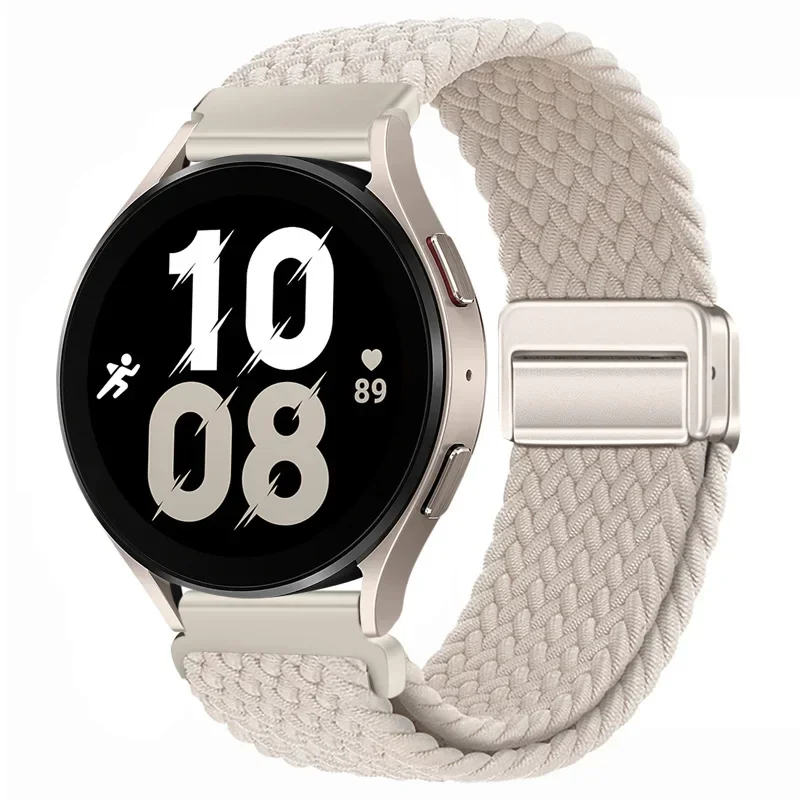 Magnetic Braided Solo Loop Nylon Strap - Breathable Wristband Accessory, 22mm