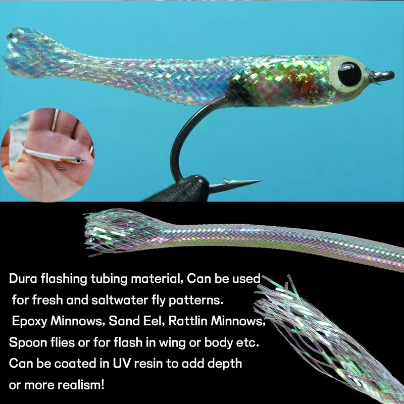 Wieo – Tube Tressé En Mylar, 8mm, Flash, Matériel Pour Attacher Des Mouches, Pour Bricolage, Eau Salée, Méné, Banderole