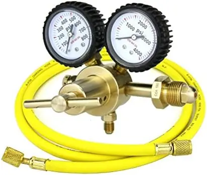 

- Nitrogen Gas Regulator 0-600 PSIG - HVAC Purging - Pressure Charge - 1/4" Flare Connector - With 60" Charging Hose. Ventilador
