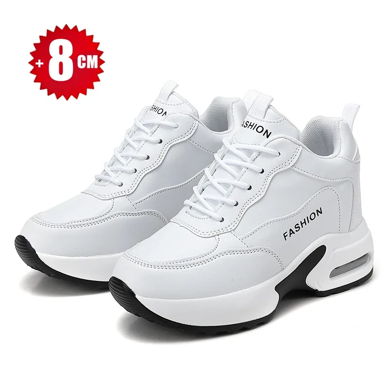 Women Height Increase 8cm Cushion Running Shoes Ladies Non-Slip Jogging Shoe High Quality Waterproof Autumn Winter Running Shoes