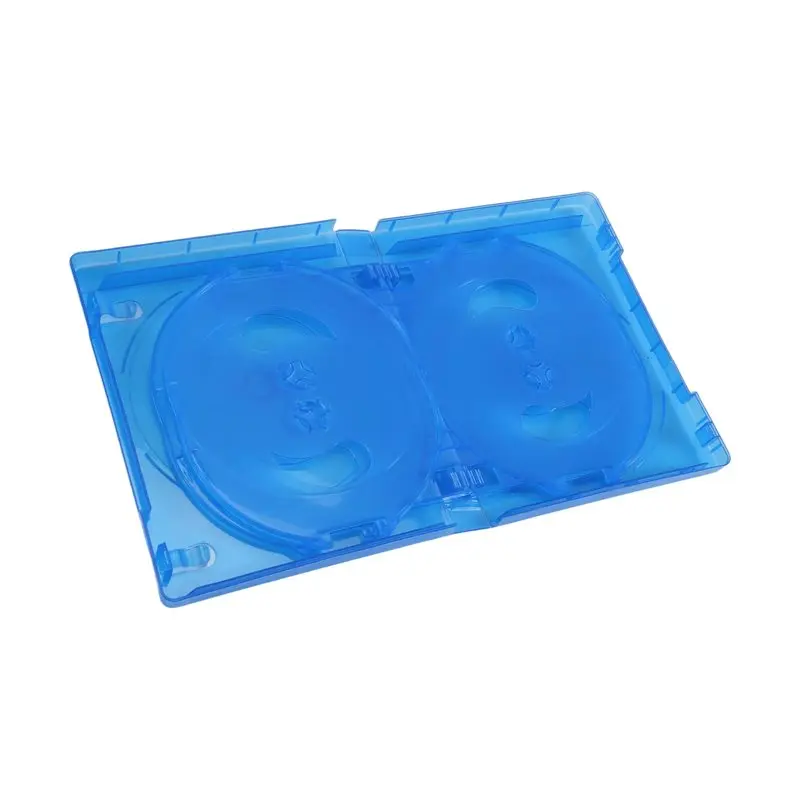 CD 보관함 10개 팩 CD 케이스 플라스틱 양면 CD 보관함 자동차 CD 케이스 두꺼운 DVD 케이스, 간편한 설치 블루