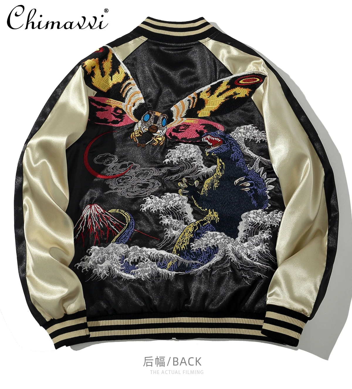 

Тяжелое Мужское пальто с вышивкой Yokosuka, Новинка весна-осень 2024, Высококачественная модная длинная Красивая бейсбольная куртка с бородой