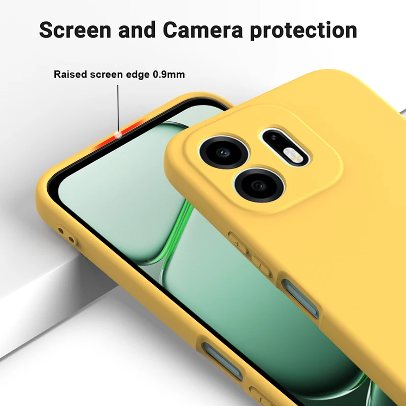 Premium Liquid Silicone Non-slip Back Phone Cover with Strap Lanyard and Flocking Interior