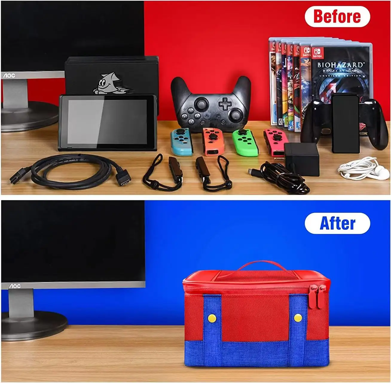 Nintendo Switch用ポータブルキャリングケース,アクセサリーと