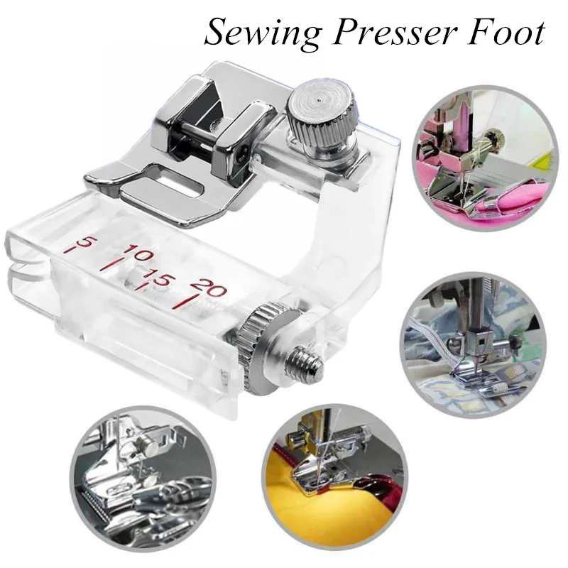 Sewing Machine Presser Foot Bias Cloth Binder Stitch OverLock Zipper Ruler Parts Home Essentials Industrial Sewing Supplies