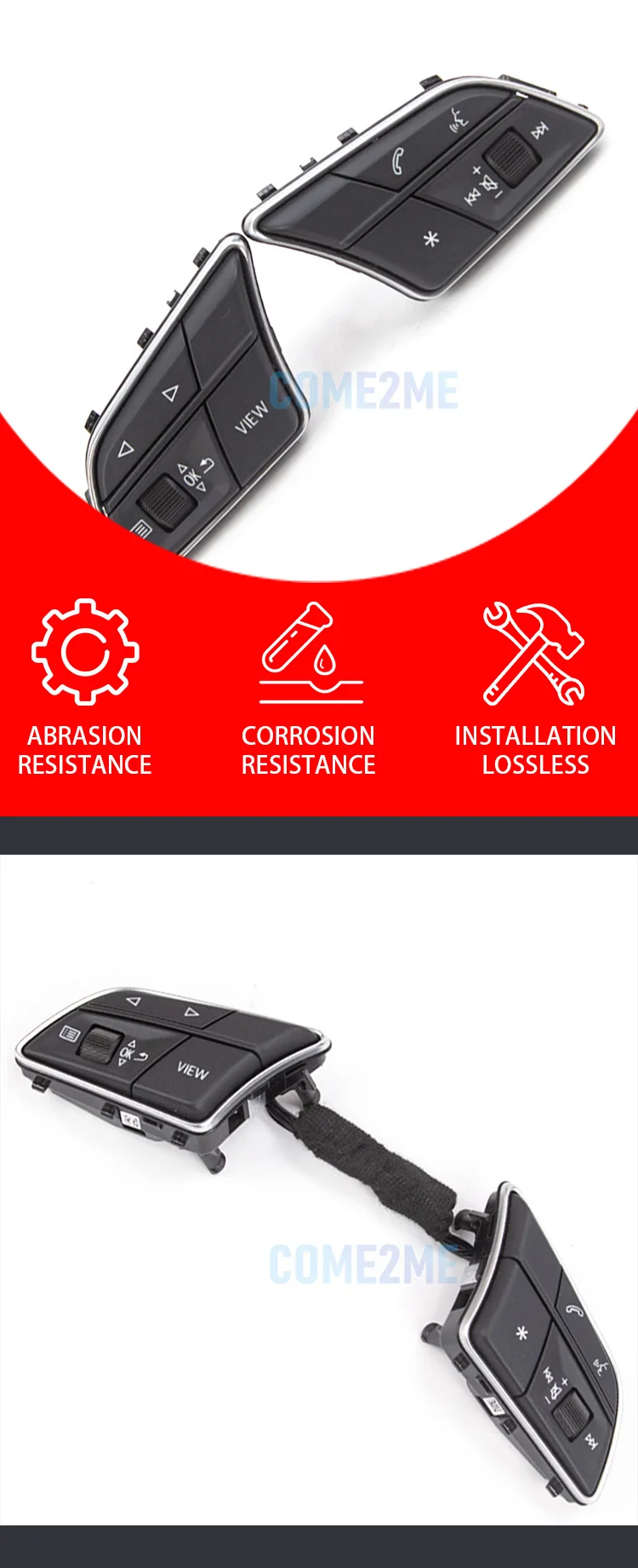 car Steering Wheel Button D-Type For Audi A4 A3 A5 B9