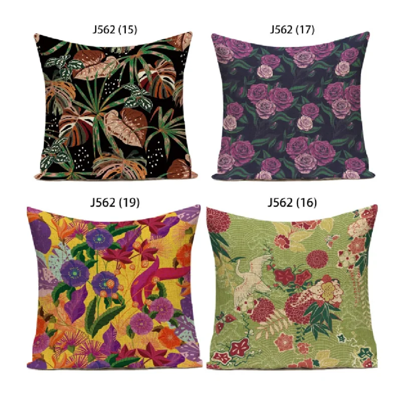 

Vintage Room Decorative Pillowcase Plant Flower 50x50cm Colorful Floral Cushion Cover Decor Piece for Table Party Decor Gift G93