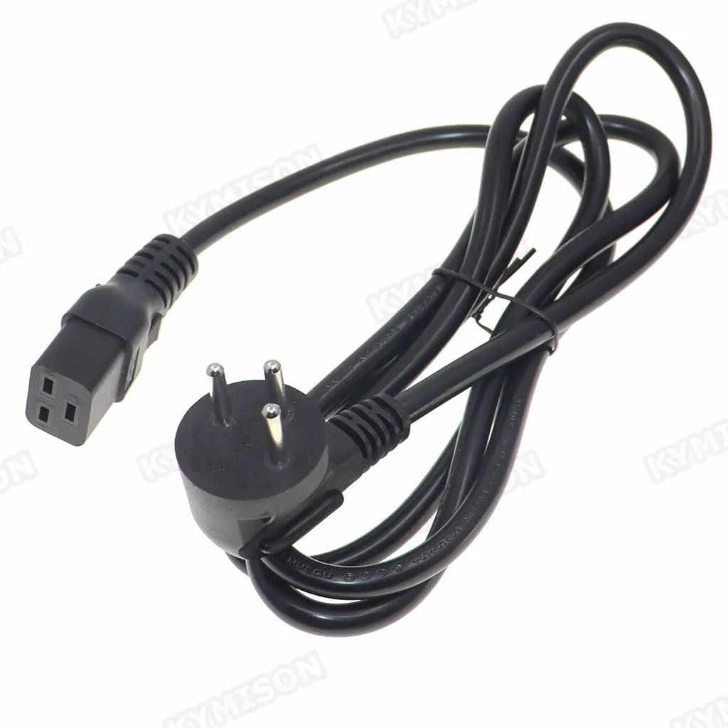 이스라엘 SI-32 PC 컴퓨터 모니터 프린터 TV용 전원 공급 코드, 3 핀 플러그, IEC C19 암, PU, UPS 전원 케이블, 180cm