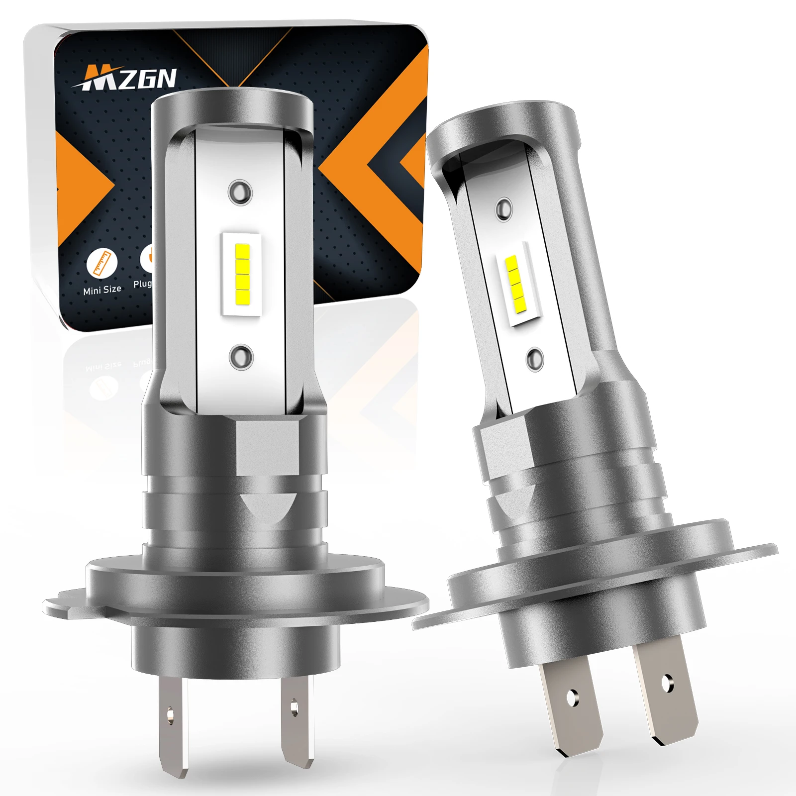 MZGN H7 LED Headlight Kit Mini Bulb 6000K CSP for Car Headlamp 12V White Auto Fog Lamps H7 Led Turbo Automobile