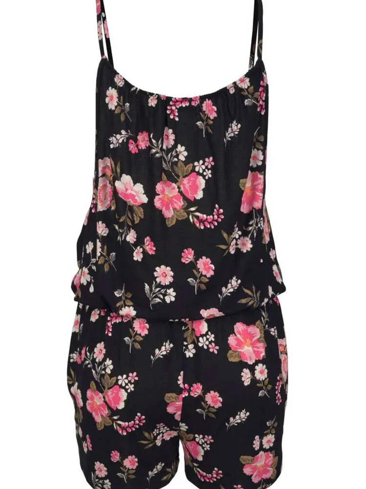 Women Short Overalls Summer Sleeveless Floral Print Slip