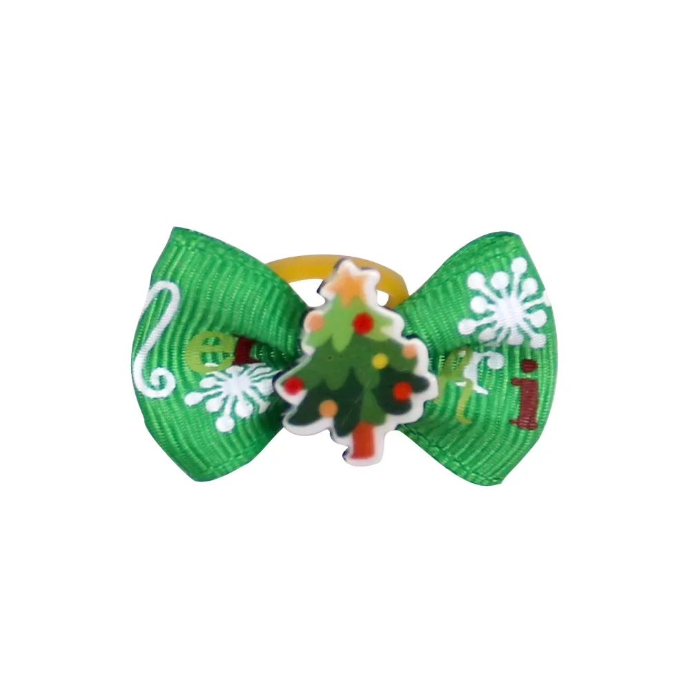 10 Pcs Christmas Pet Bows Dog Hair Accessories Holiday Party Dogs Bows Hair Dog Grooming Bows for Small Dog Pet Supplies