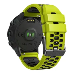 Silicone 24mm Watch Strap - Premium Smartwatch Replacement Wristband Bracelet - Sport wrist hr baro (Green black 02)