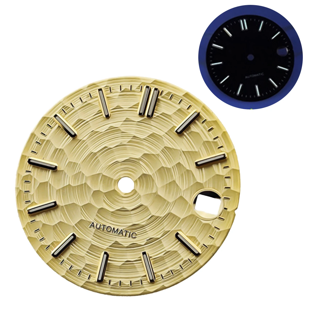 Enhanced Watch Dial with Green Luminous Accents - 28.5mm, Multicolor Options