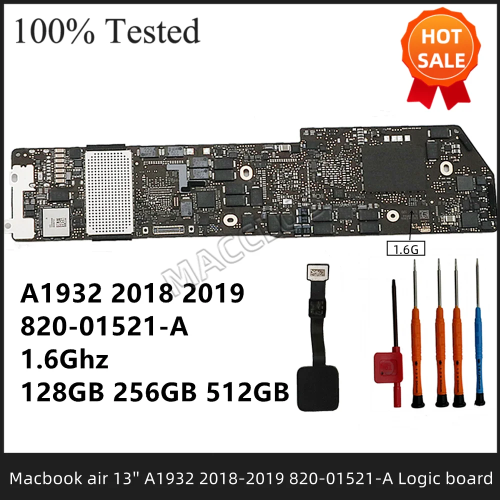 Carte mère A1932 pour Macbook Air 13.3 2018 2019 avec Touch ID 1.6 GHz, EMC  3184 - AliExpress