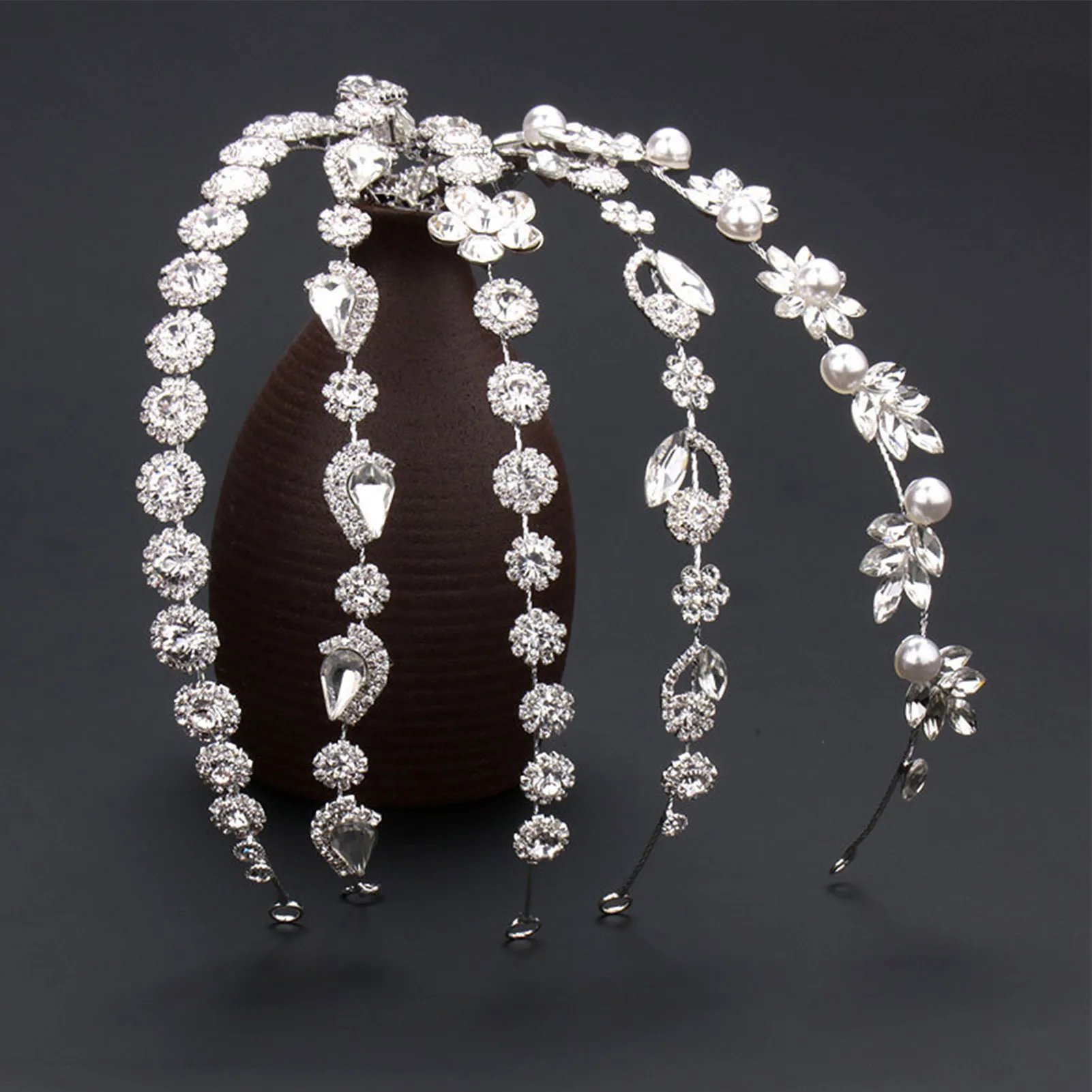 Bride Hairband Tiara Wedding Hair Hoop Per Le Donne Color Argento Crystal Headband Fairy Girls Gift Princess Wedding Hair Jewelry