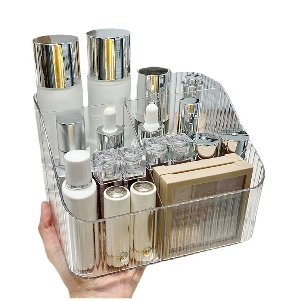 Transparent Makeup Organizer New 3/4-Slot Plastic Vanity Case Lightweight Washable Cosmetics Storage Rack 4