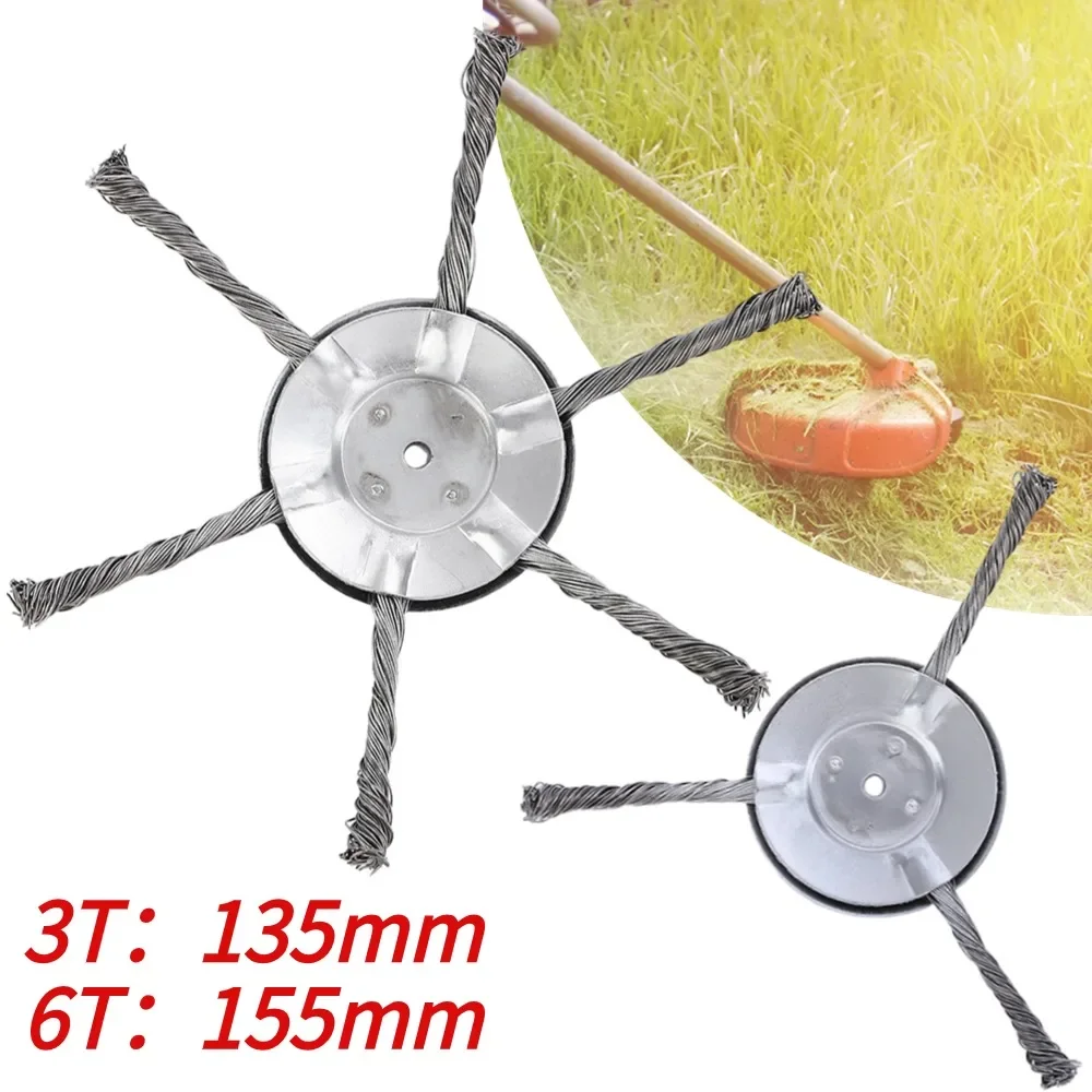 Steel Wire Wheel Head Grass Trimmer Head Universal Weeding Brush Brushcutter Removal Moss Rust 1PC