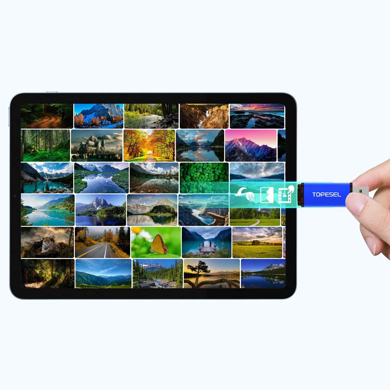 TOPESEL USB 2.0 유형 C USB 플래시 드라이브 OTG 펜 드라이브 64GB 32GB 16GB USB 스틱, 2 in 1 고속 펜 드라이브