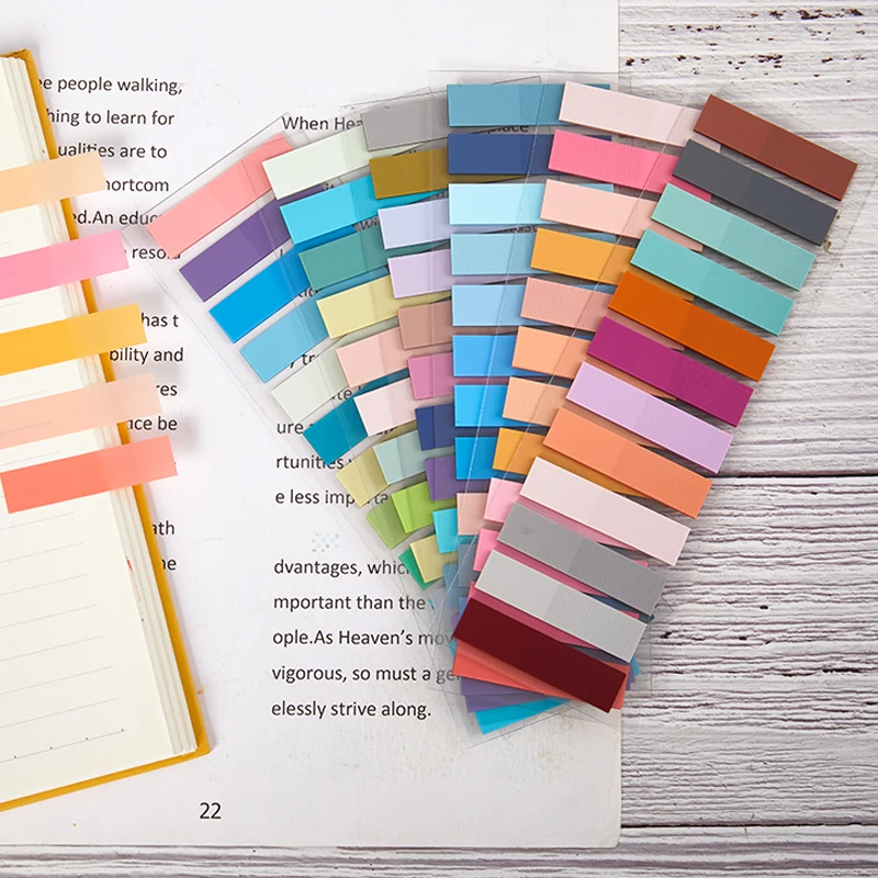 

1set Extremely Fine And Transparent Morandi Soxpost Convenience Stickers PET Sticky Note Paper Student Stickers