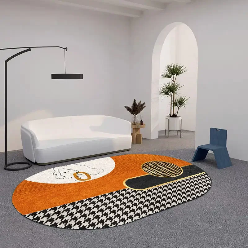 Alfombra ovalada de moda para sala de estar, tapete grande de 200x300 para  balcón, área de salón, lavable, decoración de dormitorio, alfombrillas  antideslizantes - AliExpress