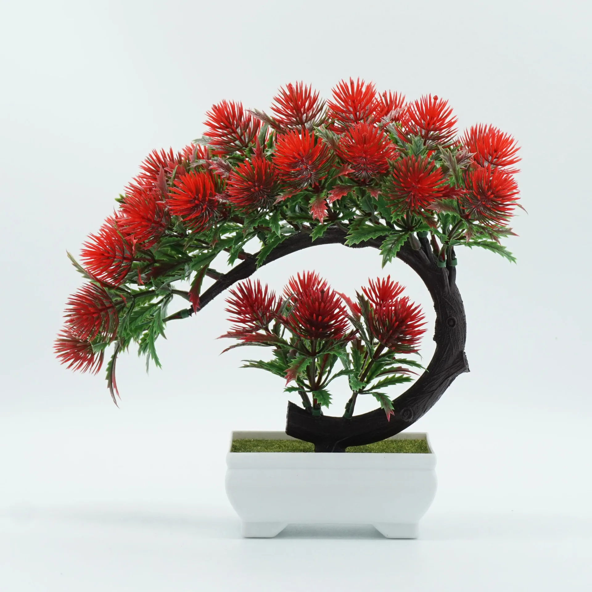 

New artificial flower bonsai artificial flower potted ornaments living room indoor green flowers plastic flower desktop decorati