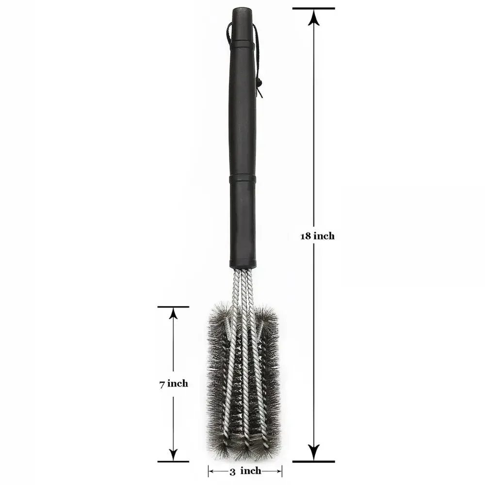 Grill Cleaning Brush 3 Stainless Steel Brushes In 1 BBQ Tool Accessories