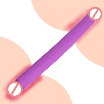 Super Long Double Head Dildo Big Anal Butt Plug Prostate Massager Soft Silicone Penis Adult Sex Toys for Women Lesbian Couples 3
