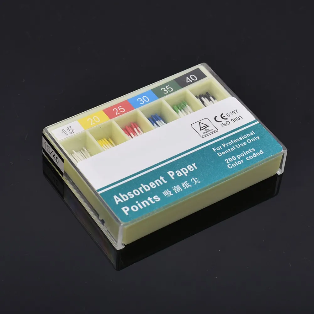 

Absorbent Paper Points for Dental Use Root Endodontics Root Canal Clean Sterile Mixed Sizes 15-40# 0.02 Taper Dentistry Material
