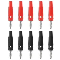 Premium High Current Stackable Banana Plug Set - 10 Pack (5 black and 5 red)